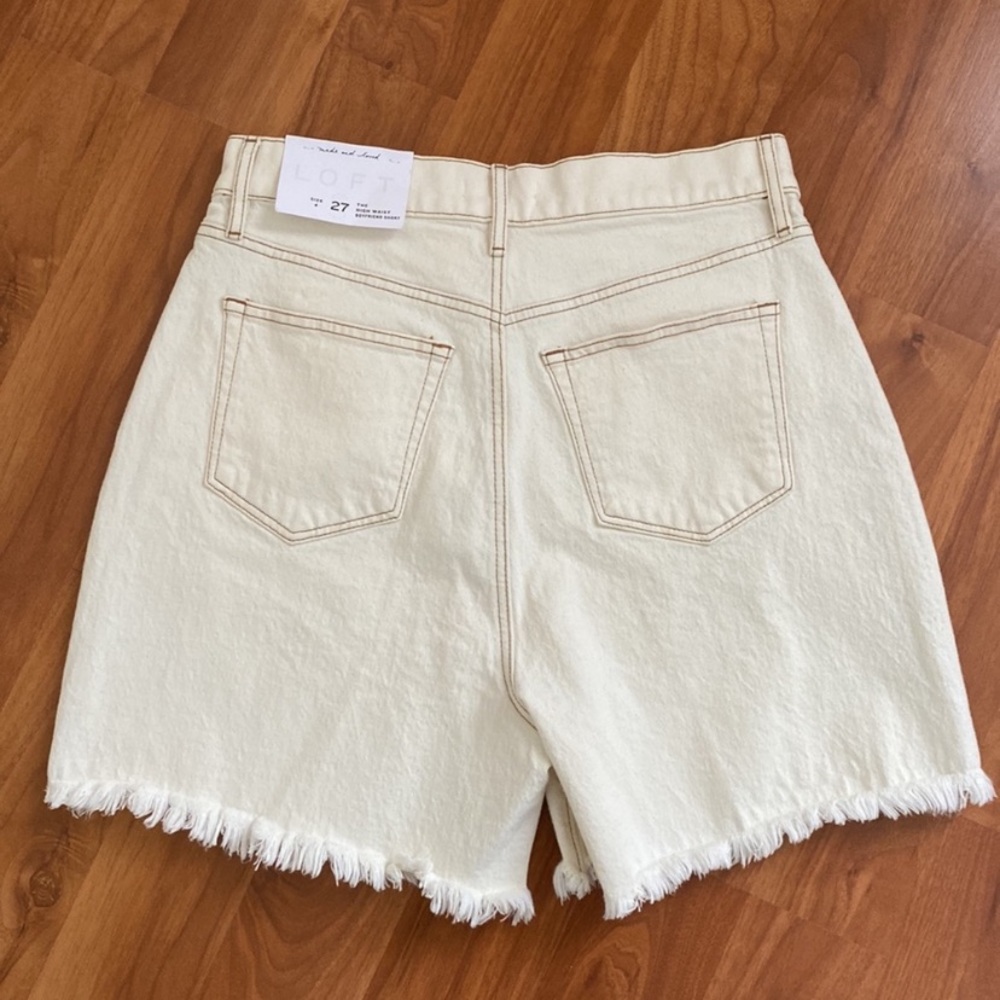 LOFT High-Waist Boyfriend Denim Shorts - Picture 11 of 13